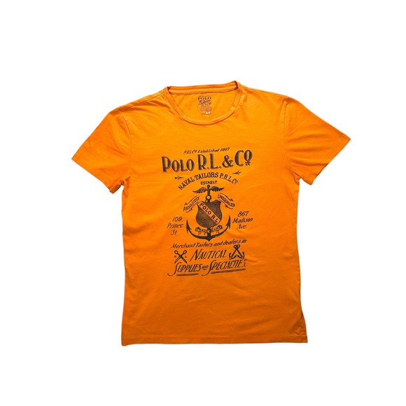Polo Ralph Lauren Other - Polo Ralph Lauren Mens Orange Nautical Graphic T-Shirt Custom Fit Small 0222